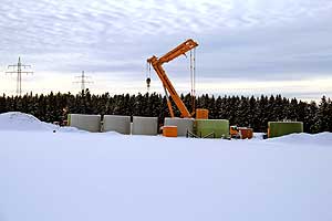 Bauarbeiten Windkraftanlage Brogen