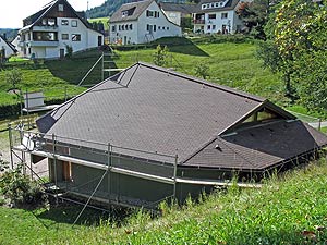 Dach der Konzertmuschel wird repariert