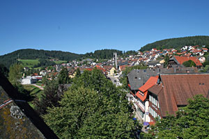 Blick vom evangelischen Kirchturm