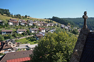 Blick vom evangelischen Kirchturm