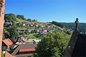 Blick vom evangelischen Kirchturm