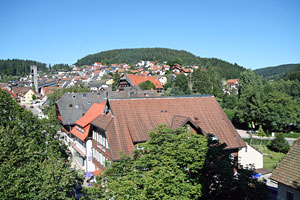 Blick vom evangelischen Kirchturm