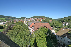 Blick vom evangelischen Kirchturm