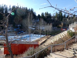Abrissarbeiten am Schwimmbad
