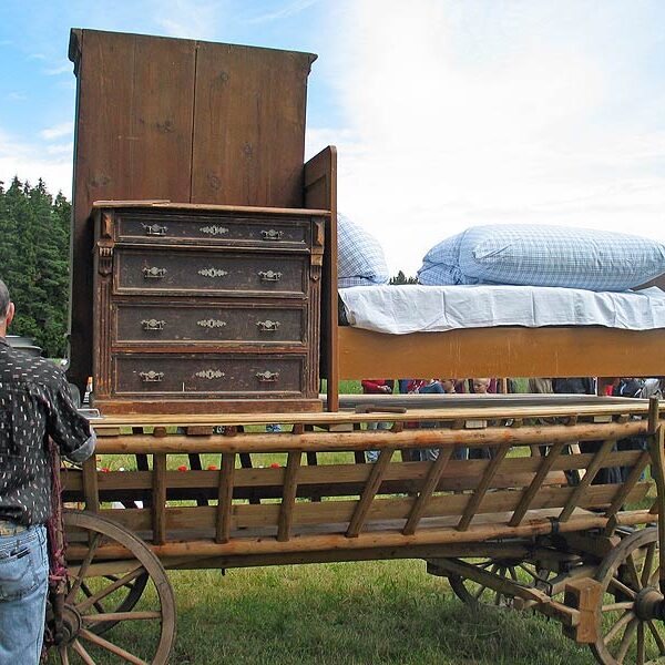 Der Brautwagen bei einer Hochzeit