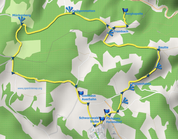 Wanderkarte Bergkapellen-Runde Tennenbronn
