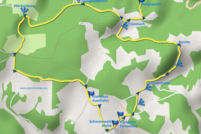 Wanderkarte Bergkapellen-Runde Tennenbronn Wanderkarte Bergkapellen-Runde Tennenbronn