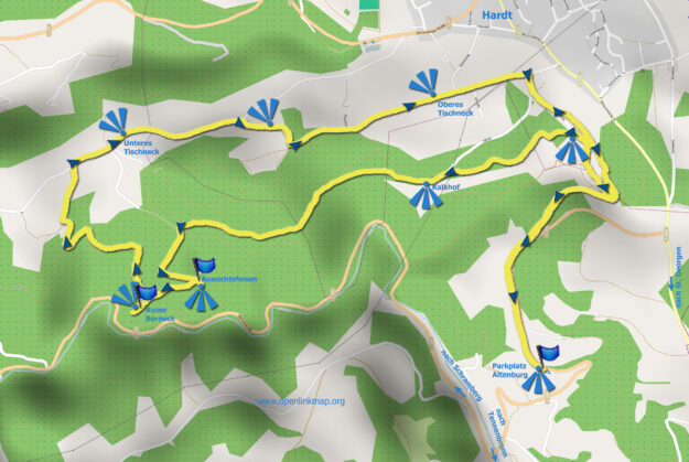 Wanderkarte Tischneck - Ruine Berneck
