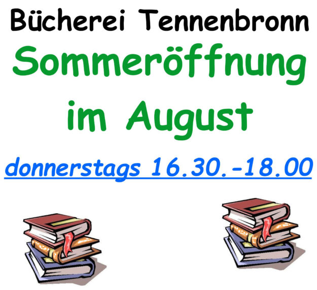 Bücherei Tennenbronn Sommeröffnung Bücherei Tennenbronn Sommeröffnung