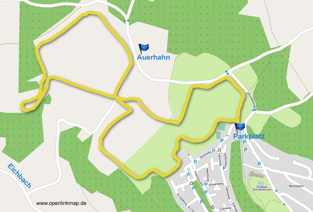 Karte Auerhahn Loipe