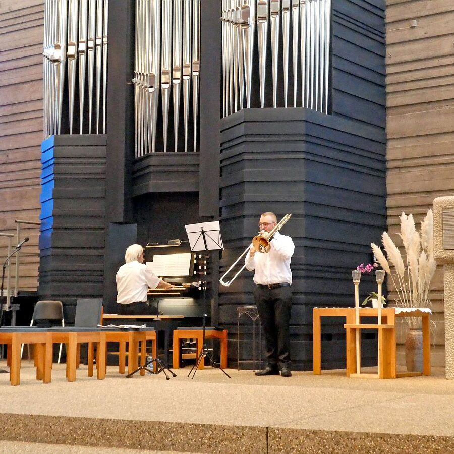 10 nach 10 Matinee Silvan Broghammer Posaune Wilm Geismann Orgel 2